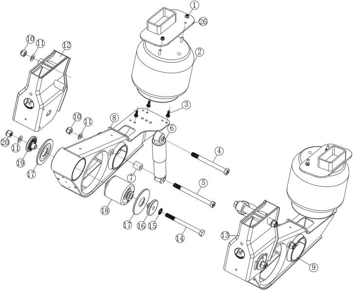 23 empty suspension low bed without lifting (HJG10A1A0-305R-GE)