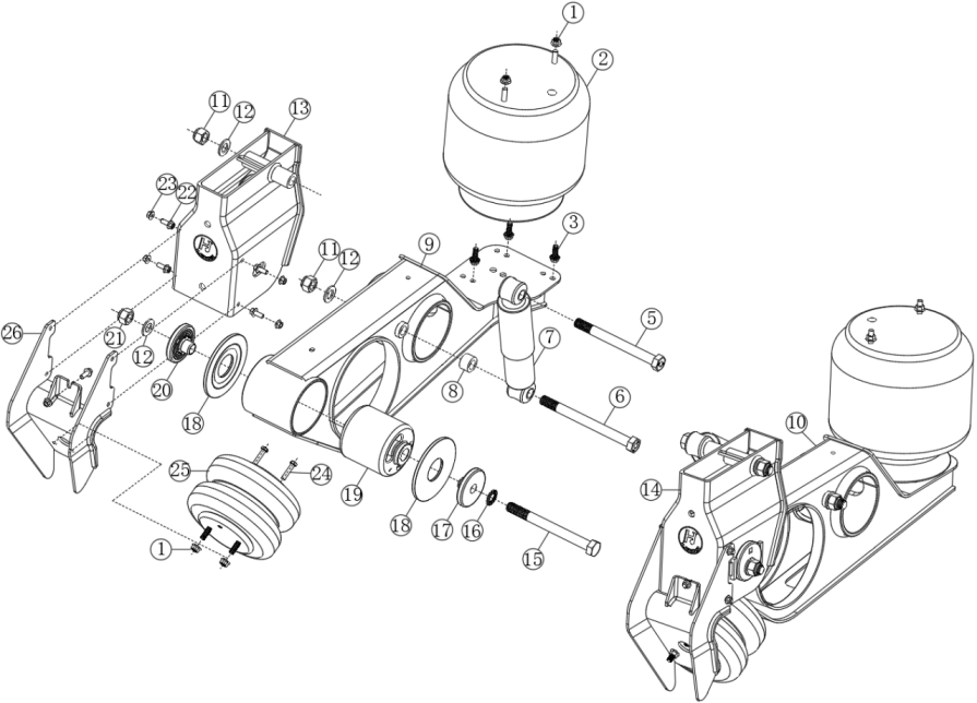 23 air suspension low bed with lifting (HJG10A1A1-254R-DE)