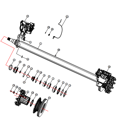 9T Round 146 Disc Brake Explosion Diagram - Model HJS09R07P14-2040-000/ABS