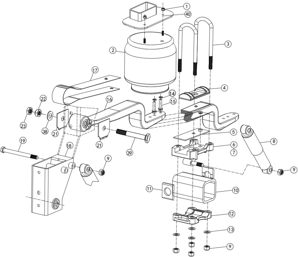 12T square 150 axis without lifting air suspension (HJ12A1A0-268FE-60) non-standard