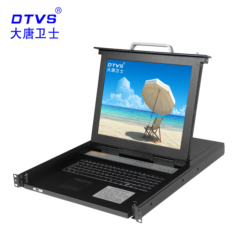 大唐卫士KVM切换器 DL7716-B 16路口USB/PS2机架式CAT5网口  LCD远程网络版 17寸高清液晶屏厂家直销