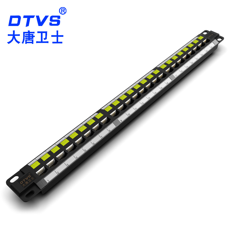 大唐卫士DT7624M 直通六类配线架19英寸标准安装24口1U 24口网络配线架