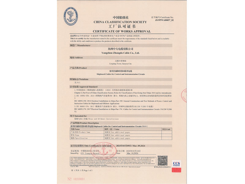 CSS Shipping Inspection Certificate