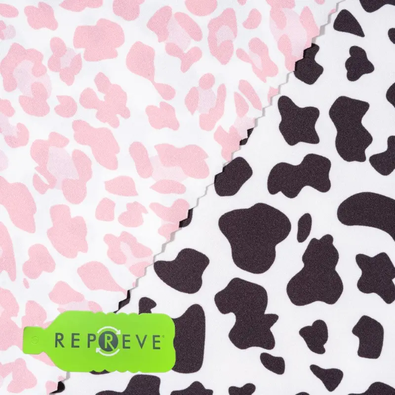 Polyester ammonia recycled double-sided cloth-leopard print