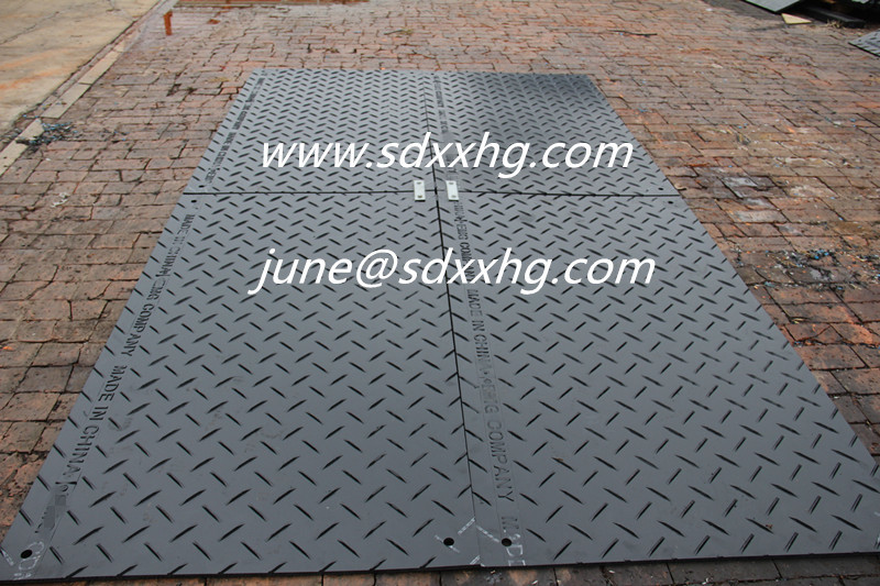 Non-slip HDPE ground protection black plastic outdoor mat