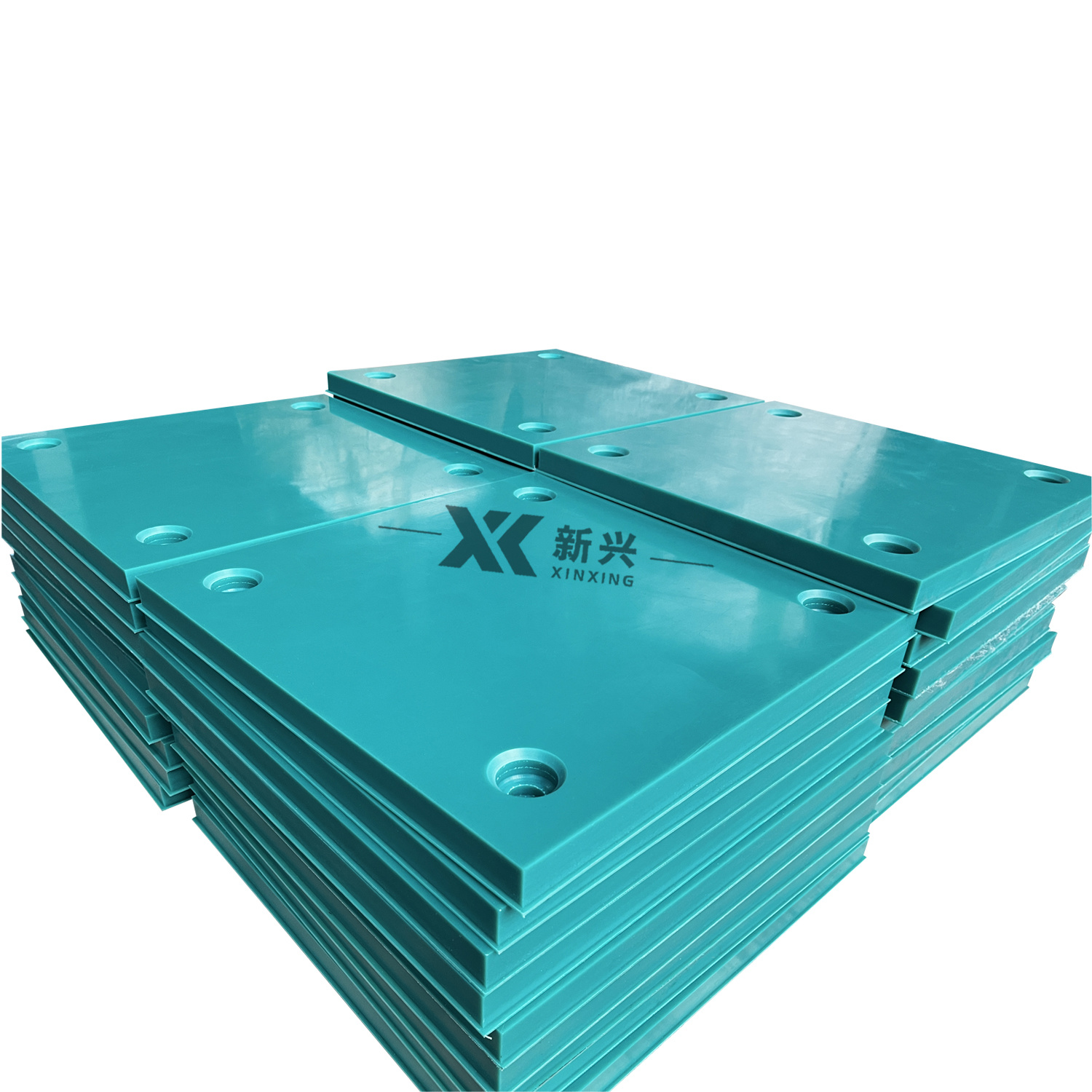 Flat edge and corner Green UHMWPE Fender pads / plate/pads