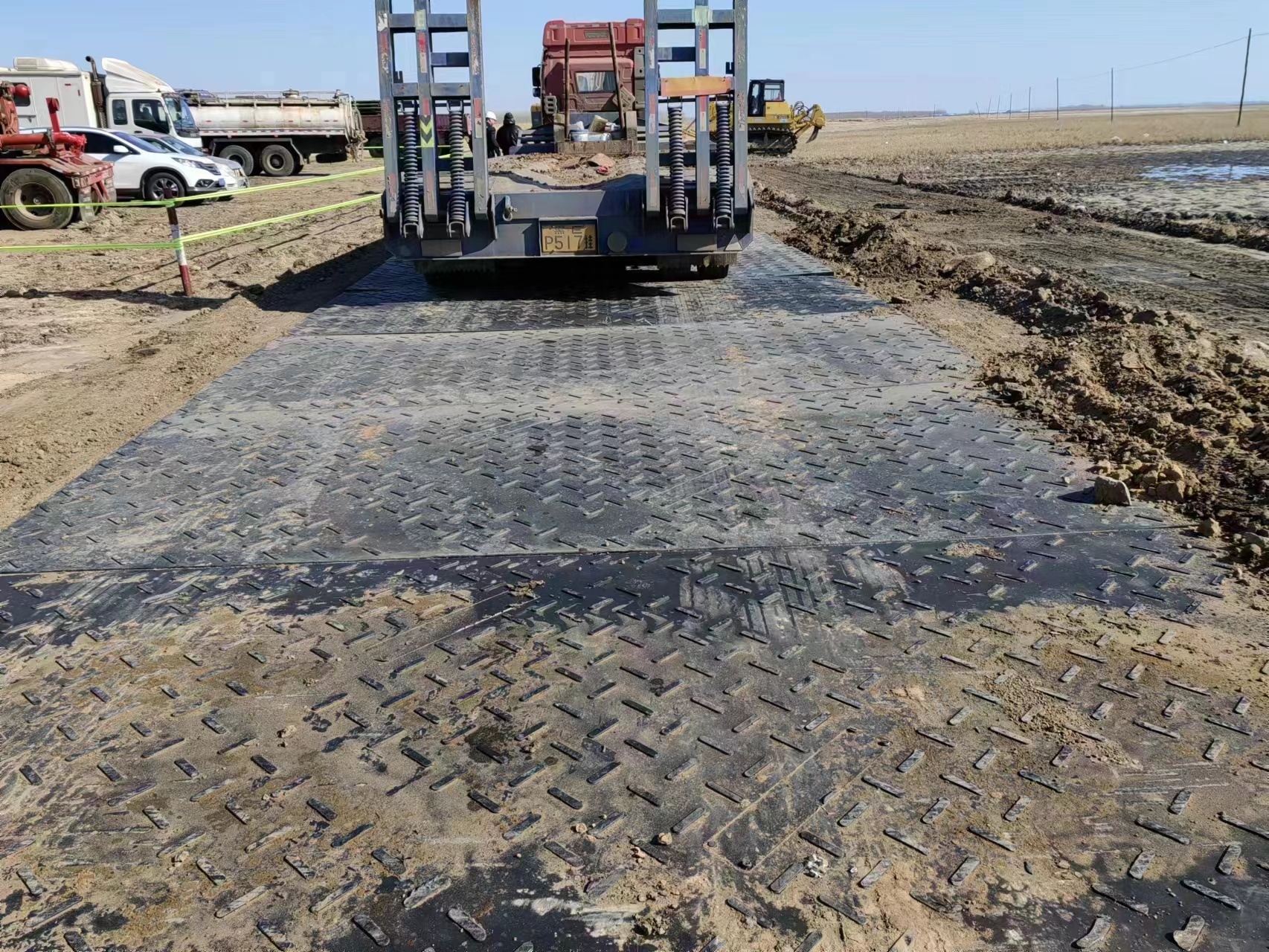 XINXING temporary road mats is used on wind power projects