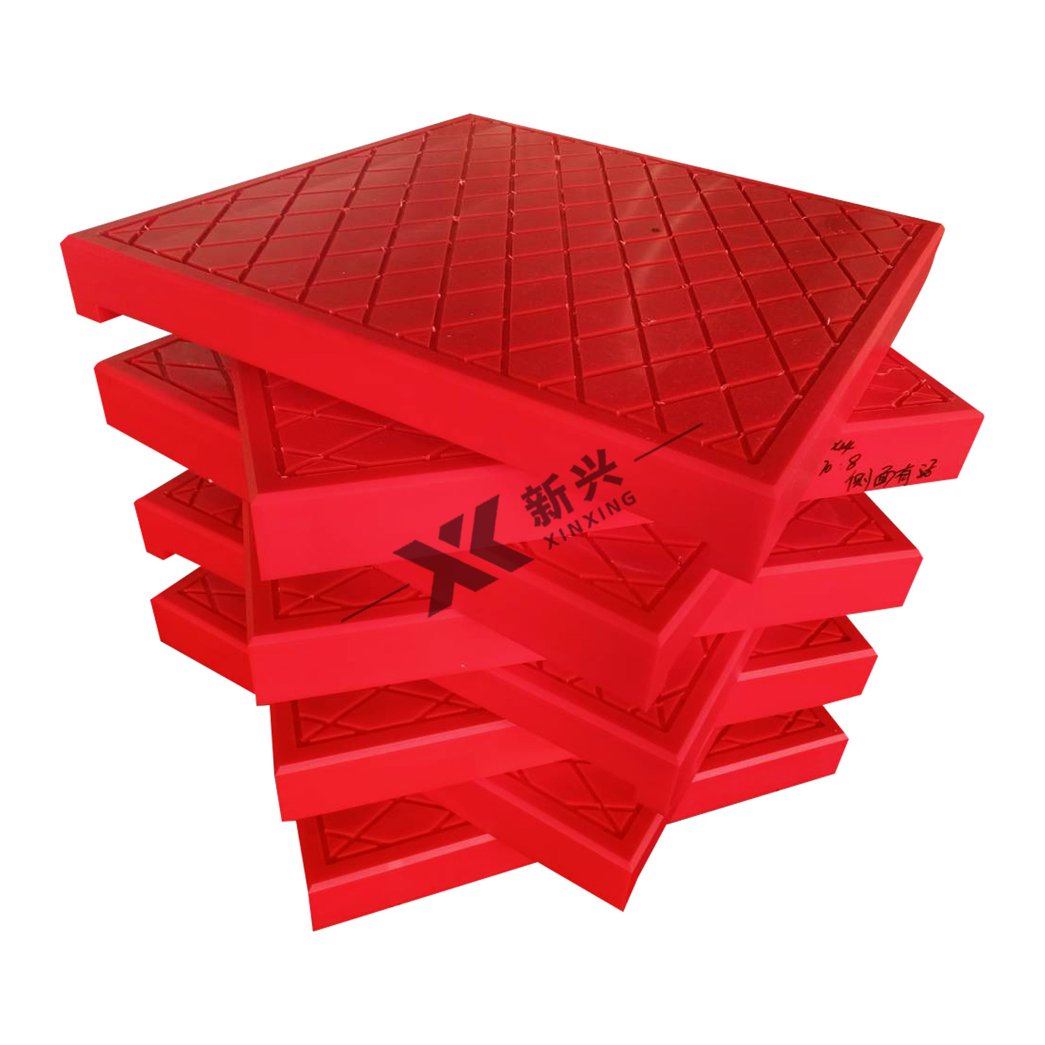 Red rough surface Crane outrigger pads