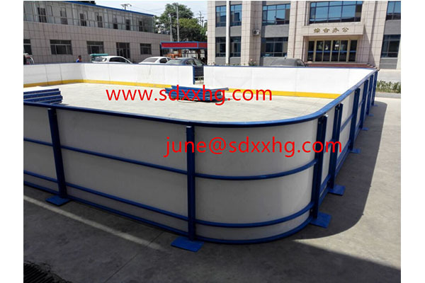 plastic dasher boards with steel support structure