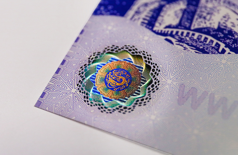 holographic hot stamping foil for visa documents