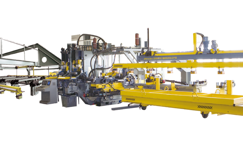 CNC Punching Line For Web And Flanges Of U Beam With Four Punching Units