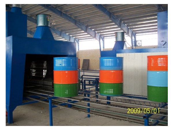 Drying oven/drying line after barrel painting