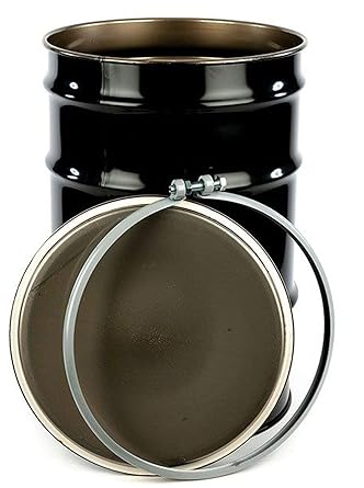 Unlined, 55 Gallon Blue Steel Drum, UN Rated, Bolt Ring