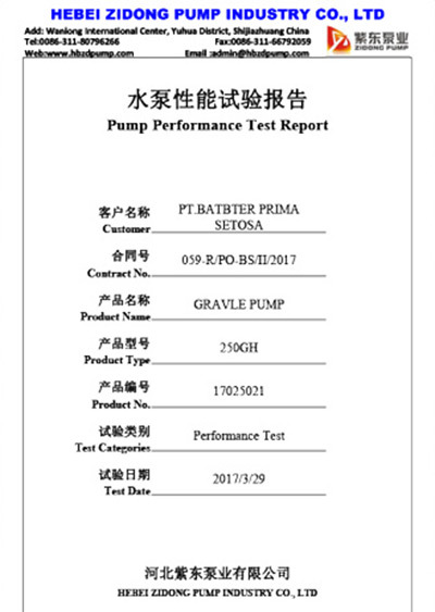 Pump Performance Test Report