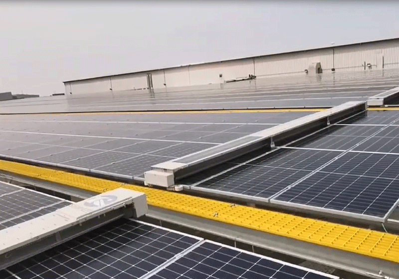 PV module cleaning system for overseas shed roof