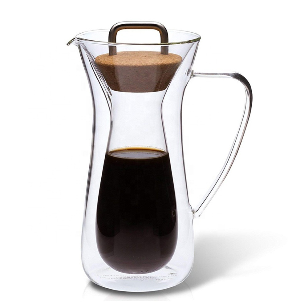 800ml Unique Classic Borosilicate Glass Coffee Pot Pour Over Brew Coffee Maker Coffee Kit Hejian 2766