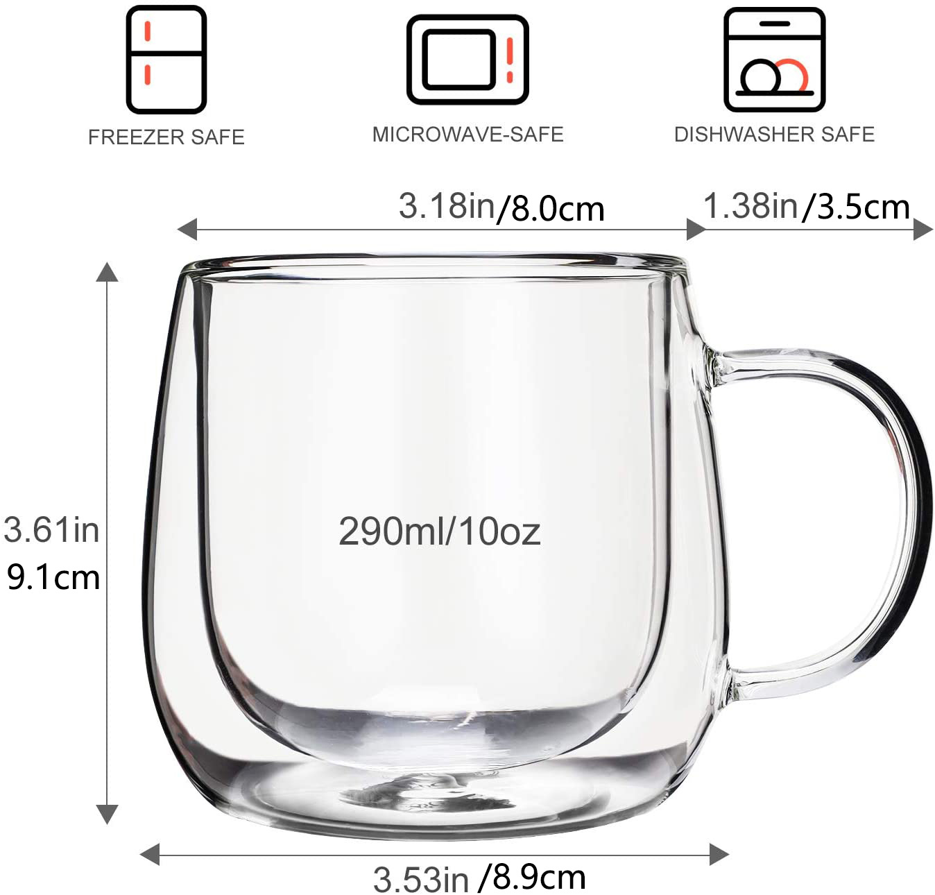Borosilicate Double Wall Glass Cup Hejian County Xinhua Glass Products Co Ltd 1278