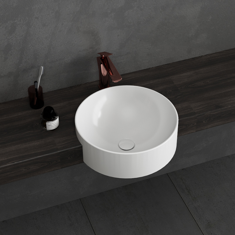 Solid surface built-in basin