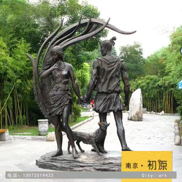 武汉江滩公园雕塑《九尾狐的传说》
