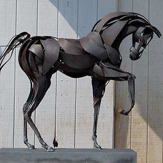 动物小品雕塑 马