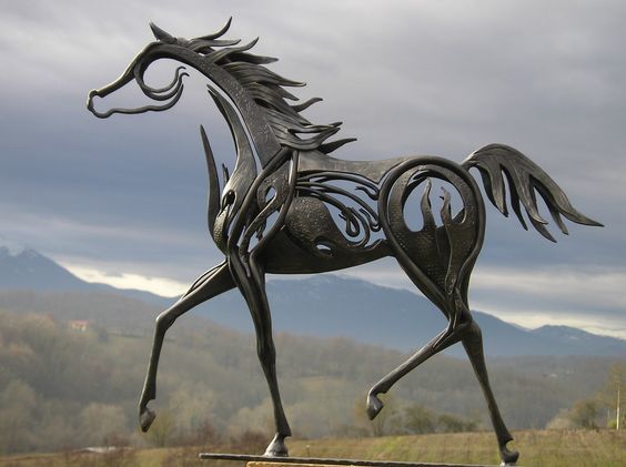 动物小品雕塑 马