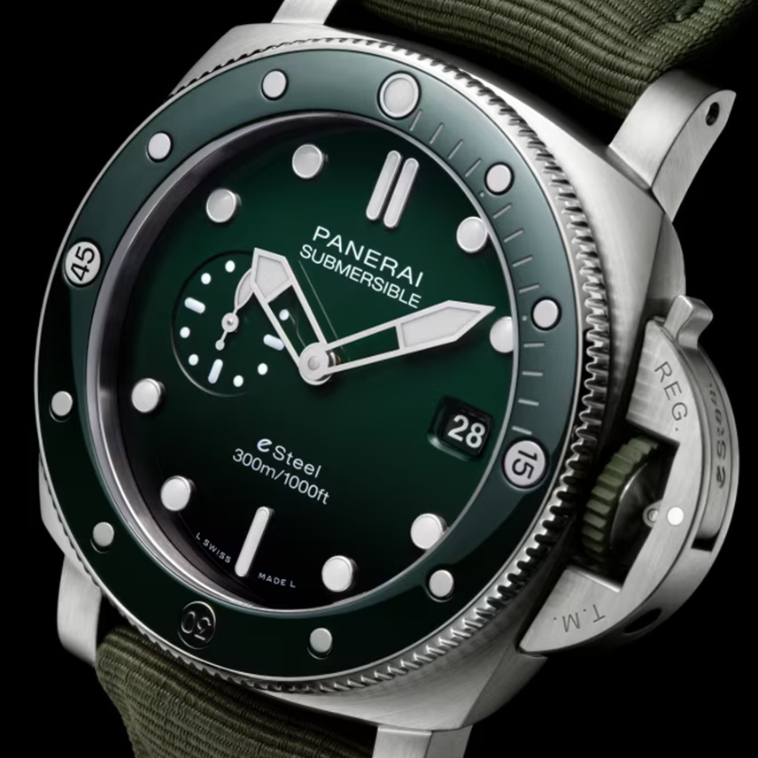 沛納海Submersible潛行系列QuarantaQuattro Verde Smeraldo腕表 型號：PAM01287