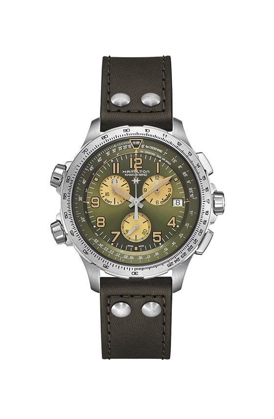 漢米爾頓卡其航空系列 X-WIND GMT CHRONO QUARTZ 型號(hào)：H77932560