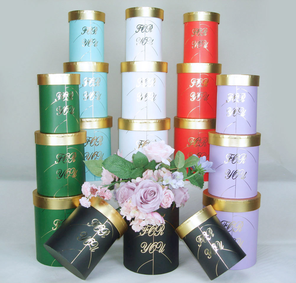 set of 3 round box with leaf HS