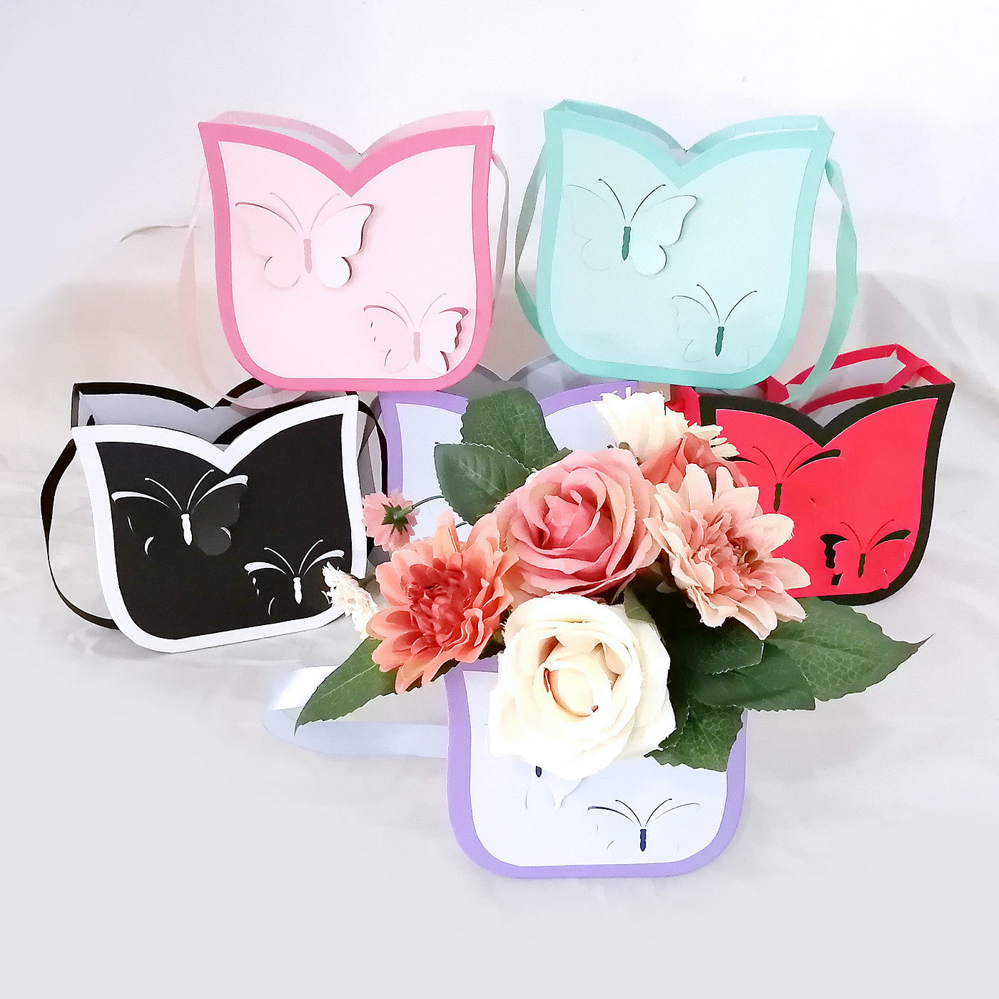 3D butterfly basket set of 2