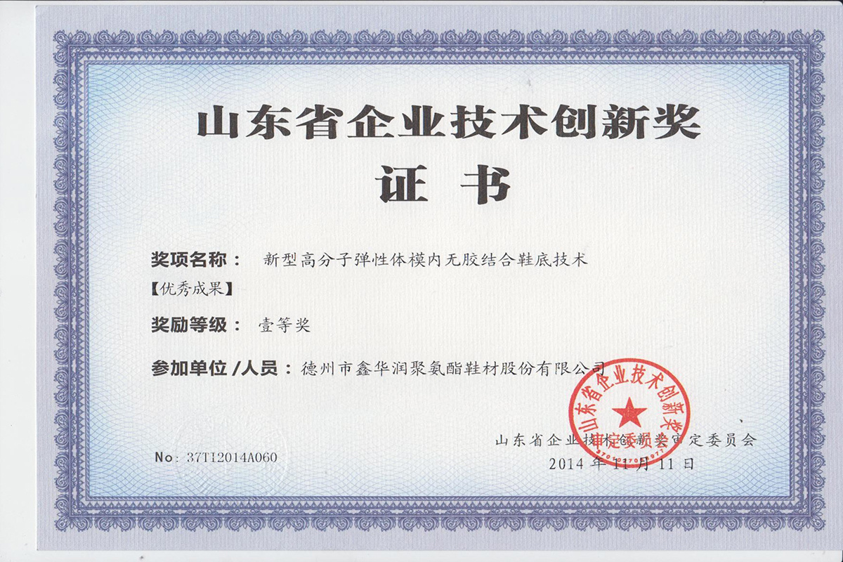 Shandong Province Enterprise Technology Innovation Award