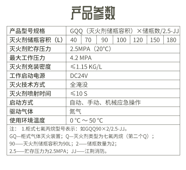 单柜式七氟丙烷气体灭火装置