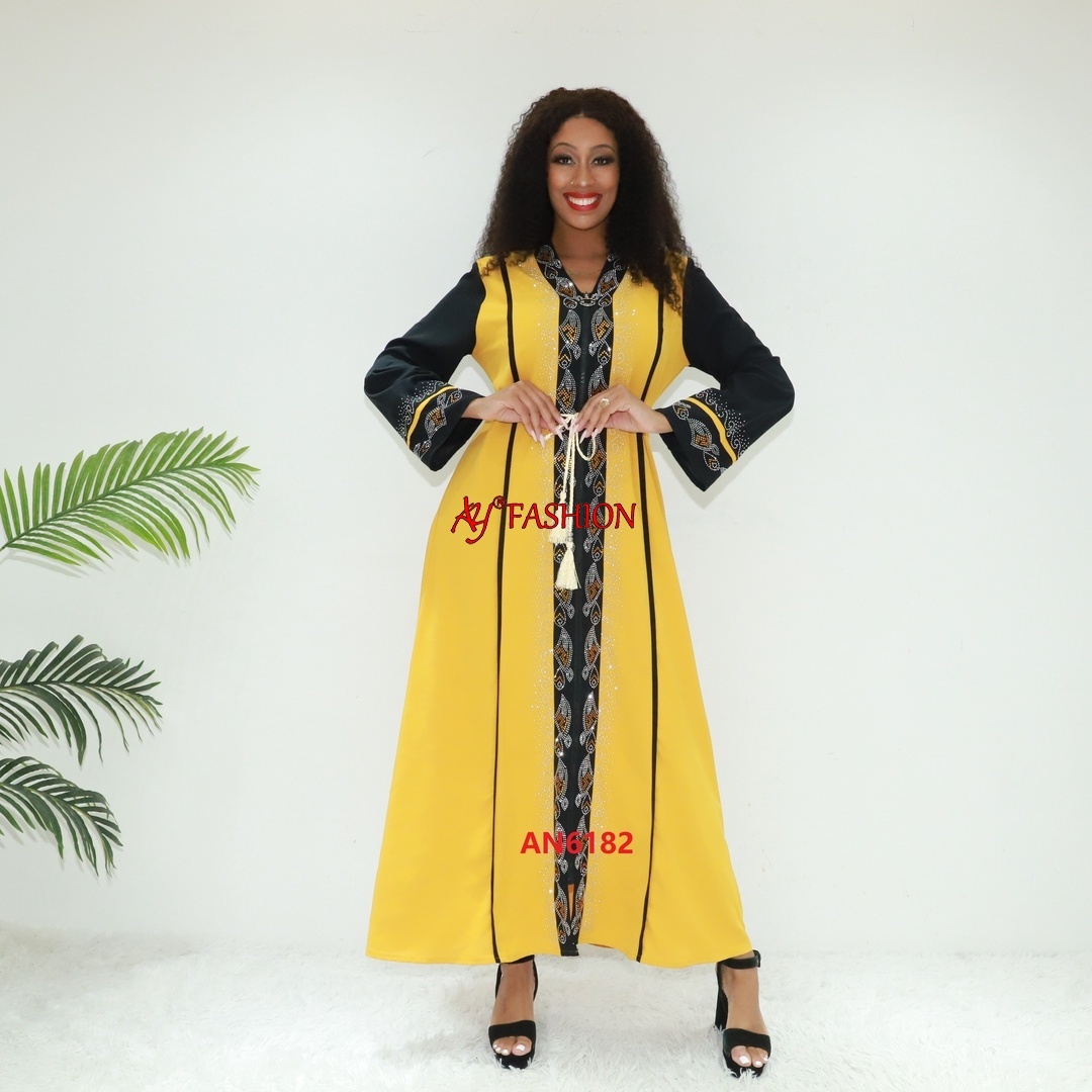 Embroidered attire pantalon mujer direct selling AY Fashion AN6182 Ghana Fashion abaya Ay Collection Fashion Co. Ltd