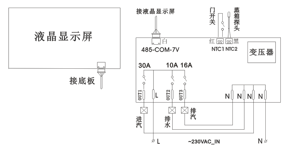 蒸箱电路接法图图片