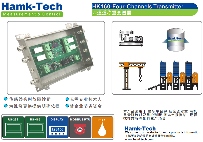 HK160-4通道称重变送器