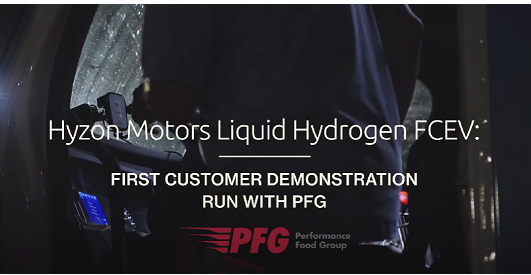 HYZON MOTORS SUCCESSFULLY COMPLETES FIRST CUSTOMER DEMO OF LIQUID HYDROGEN FUEL CELL ELECTRIC TRUCK