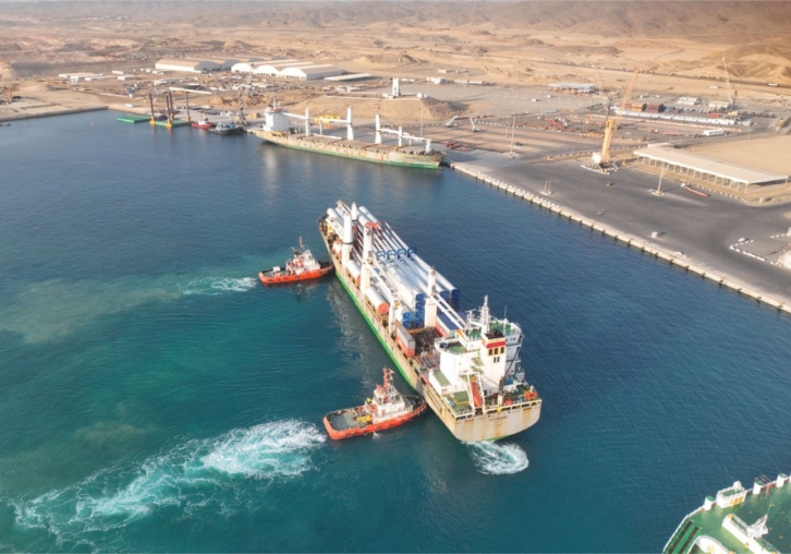 First Major Delivery Of Wind Turbines Reaches Neom Green Hydrogen Company Site