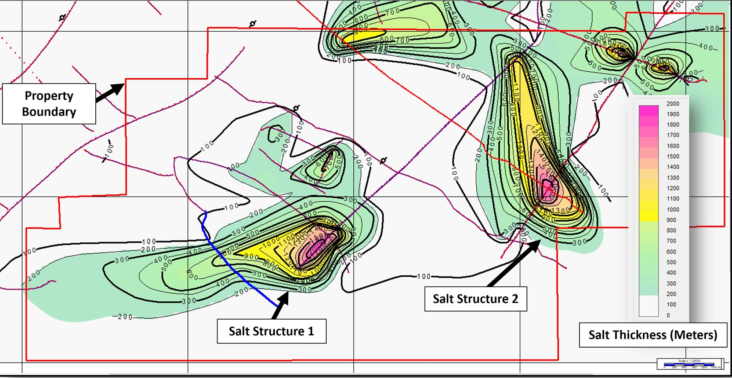 Vortex Energy Identifies At Least Two Salt Structures Suitable for Hydrogen Storage