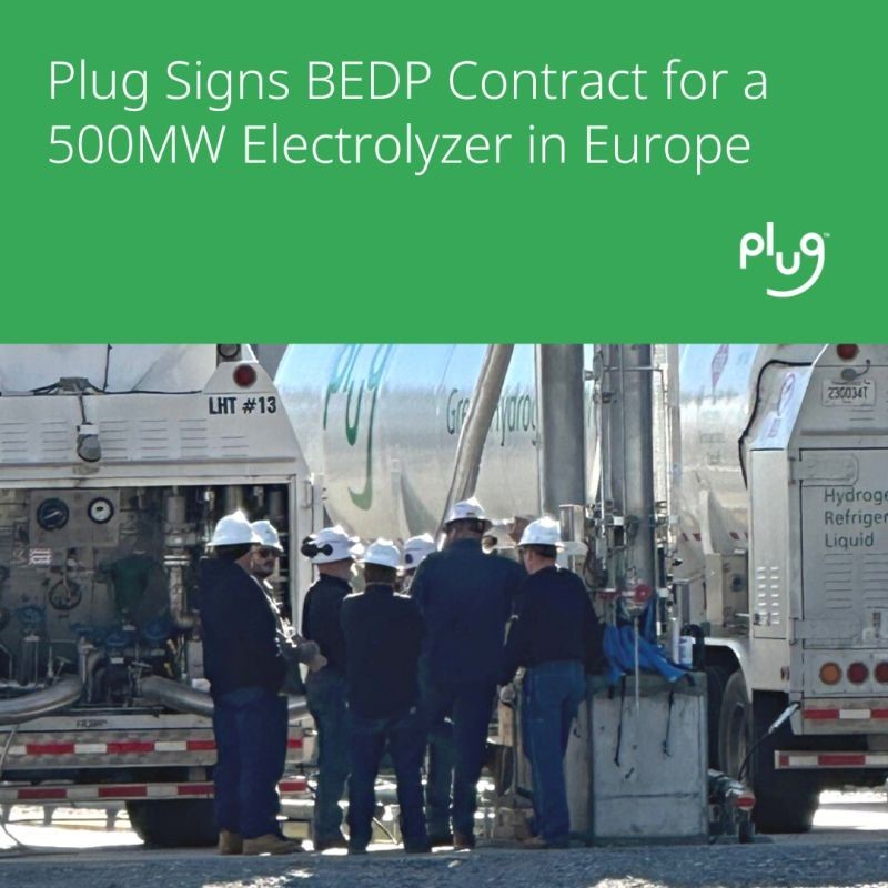 Plug’s total amount of Basic Engineering and Design Package (BEDP) contracts reaches 4.1GW