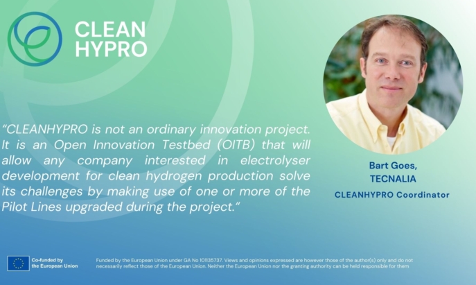 Message from the CLEANHYPRO Coordinator: Bart Goes from TECNALIA