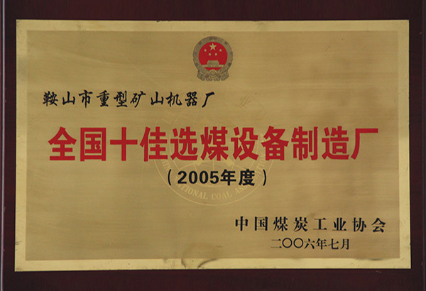 2005-2006年度十佳选煤设备制造厂