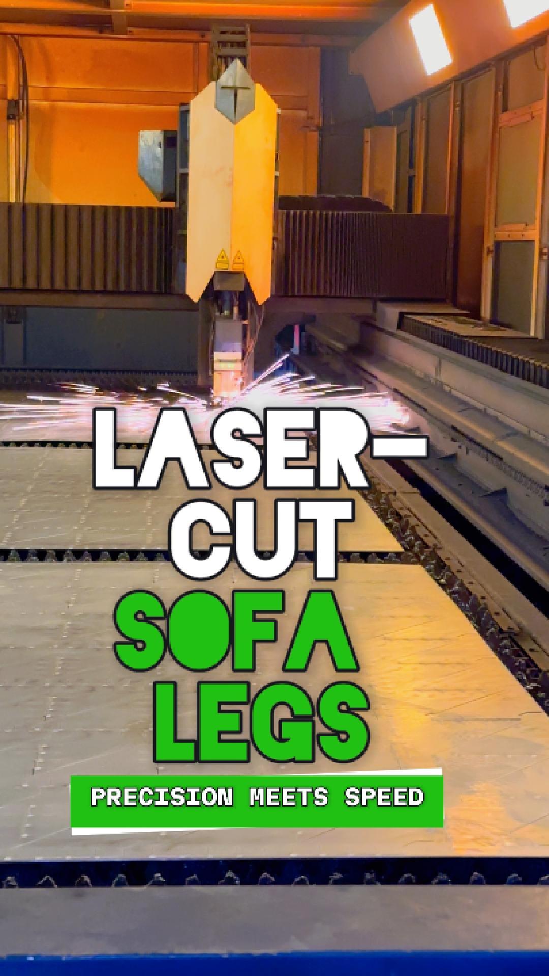 Check Out Our Factory's Cutting-Edge Laser Tech for Sofa Legs!