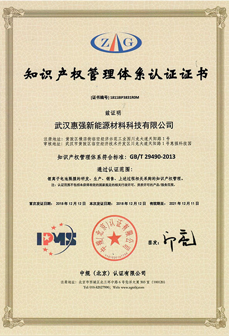 Intellectual Property Management System Certificate