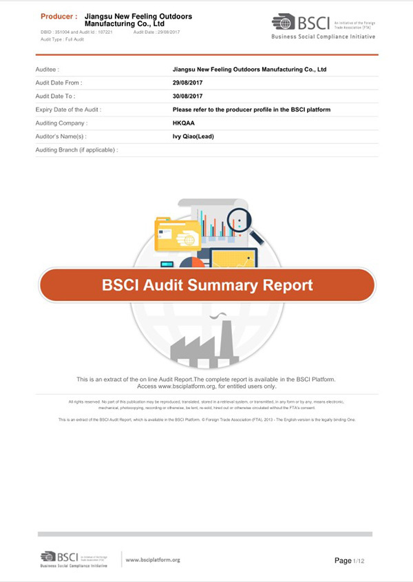 BSCI certificate