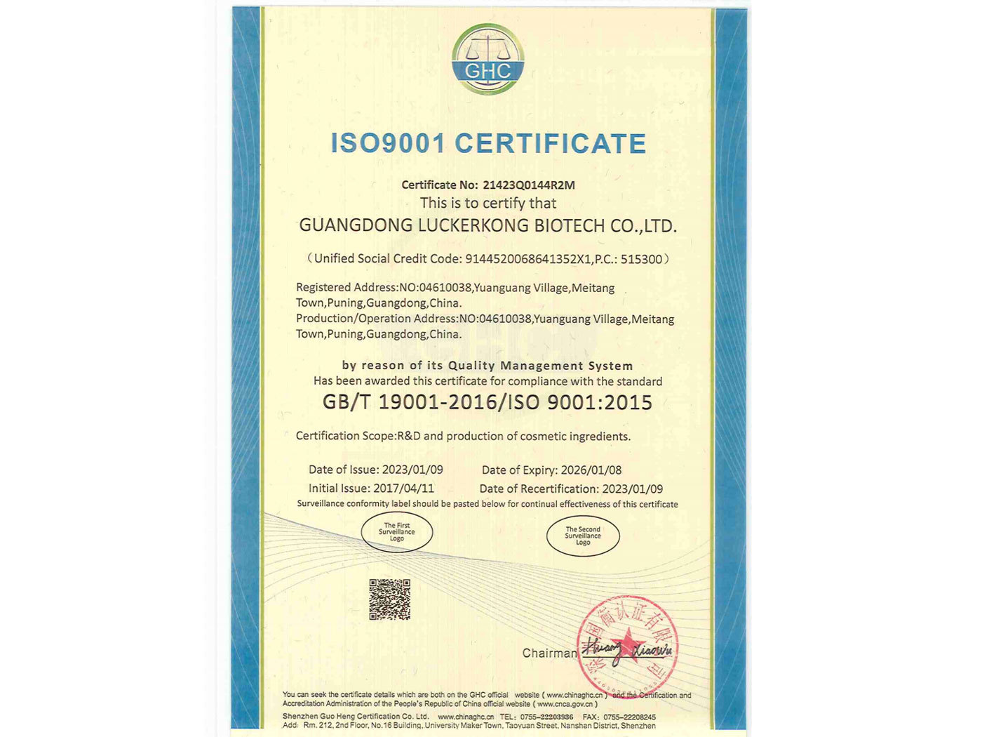 ISO 9001：2015 en