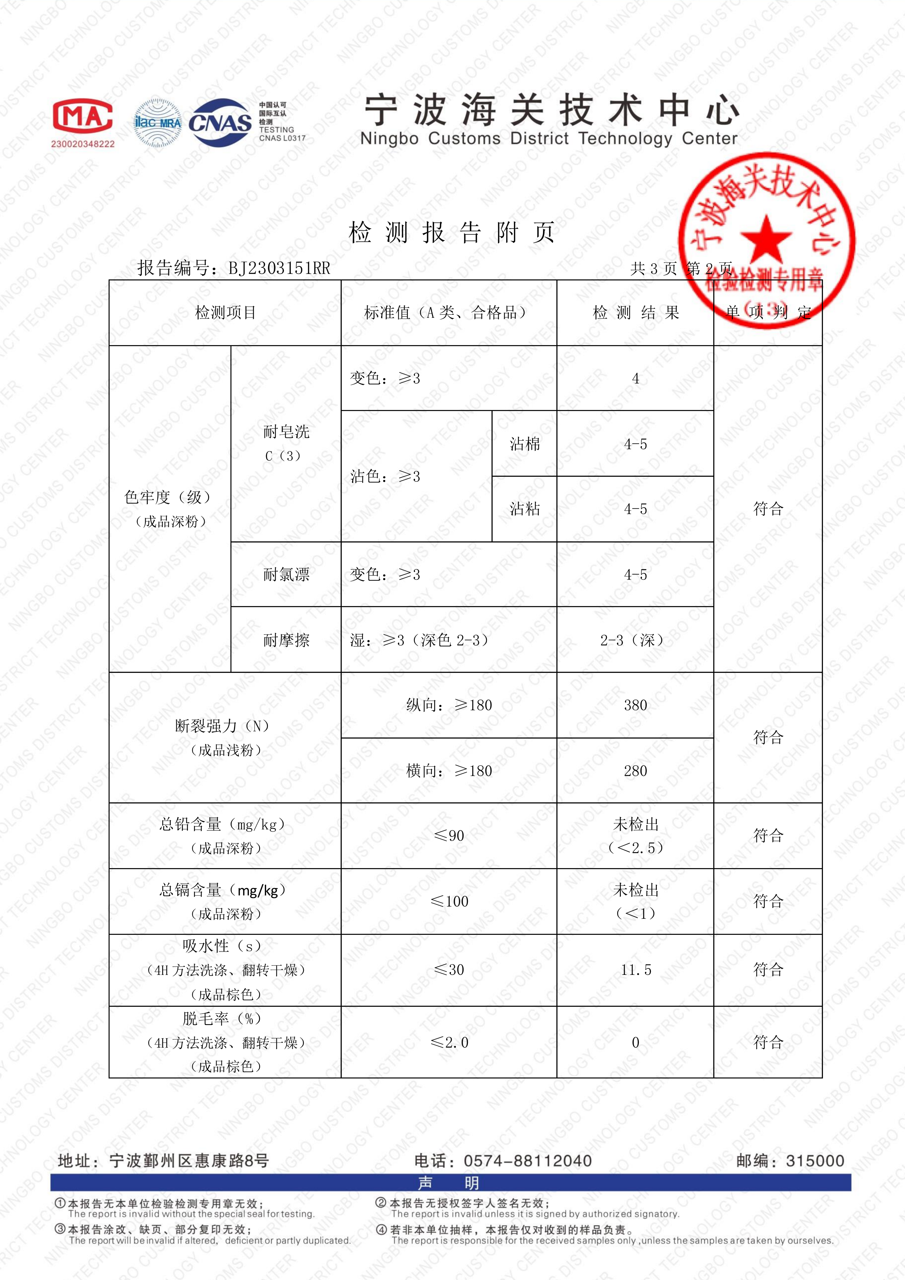 海關技術中心檢查報告附件1