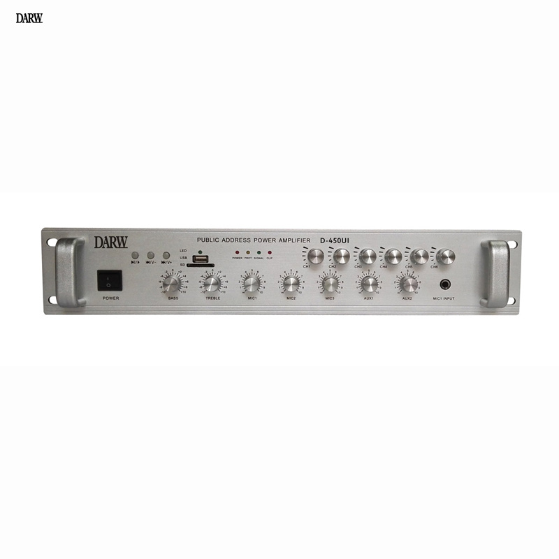 带USB／SD卡带前置分区独立音量定压功放机450W   D-450UI