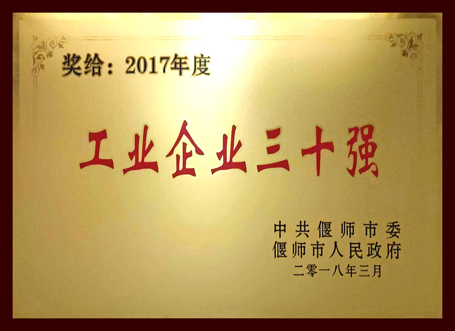 2017年度工業(yè)企業(yè)三十強(qiáng)