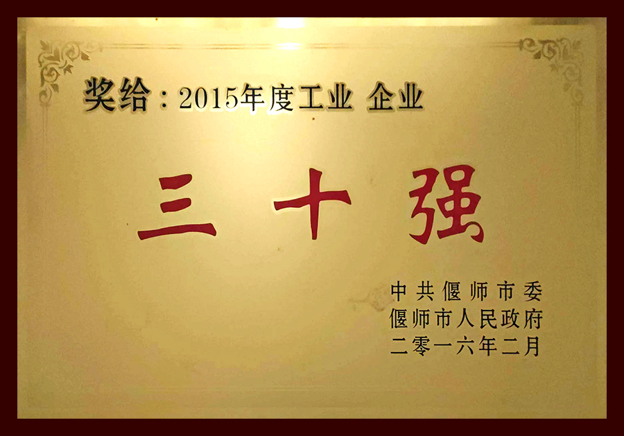 2015年度工業(yè) 企業(yè)三十強(qiáng)