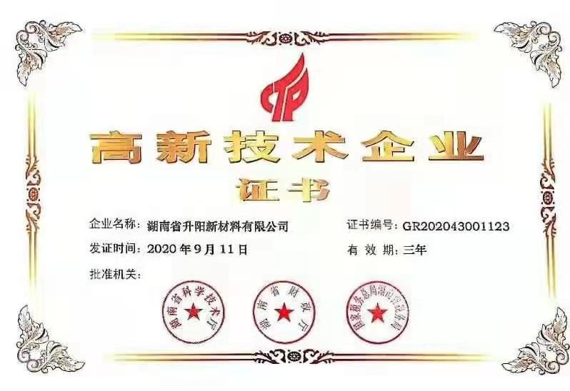 High-tech enterprise certificate High-tech enterprise certificate