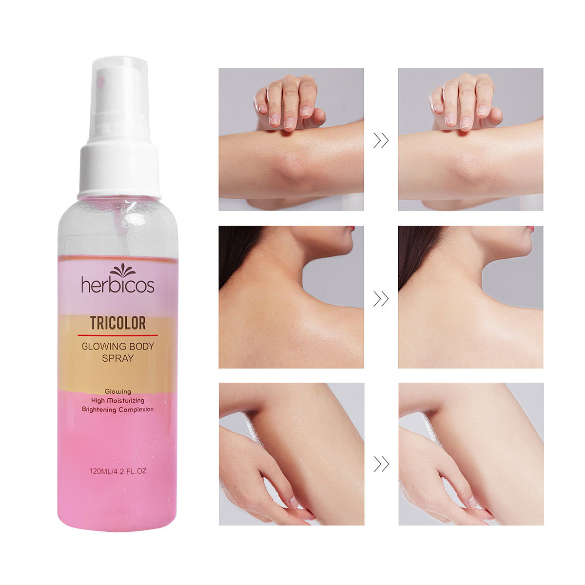 Three color body spray
